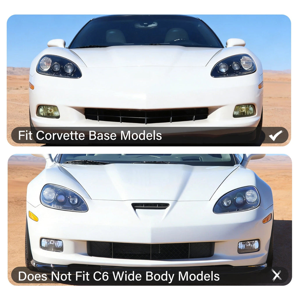 Matte Side Skirts for Corvette C6 (2005–2013) ZR1 Style Rocker Panel Mud Flaps