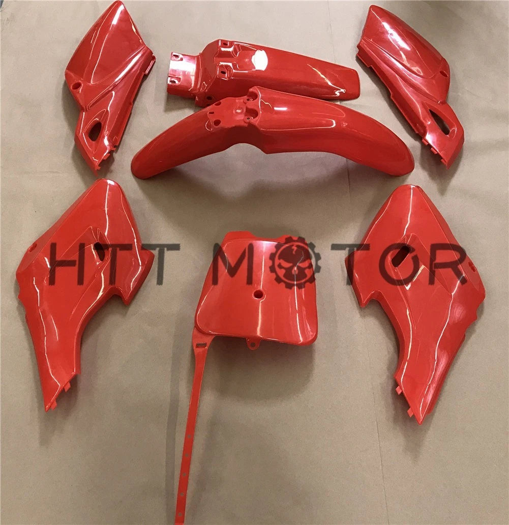 7X Red Plastic Fairing Body Cover Kits for Baja Dirt Runner 125 (2010–2015)