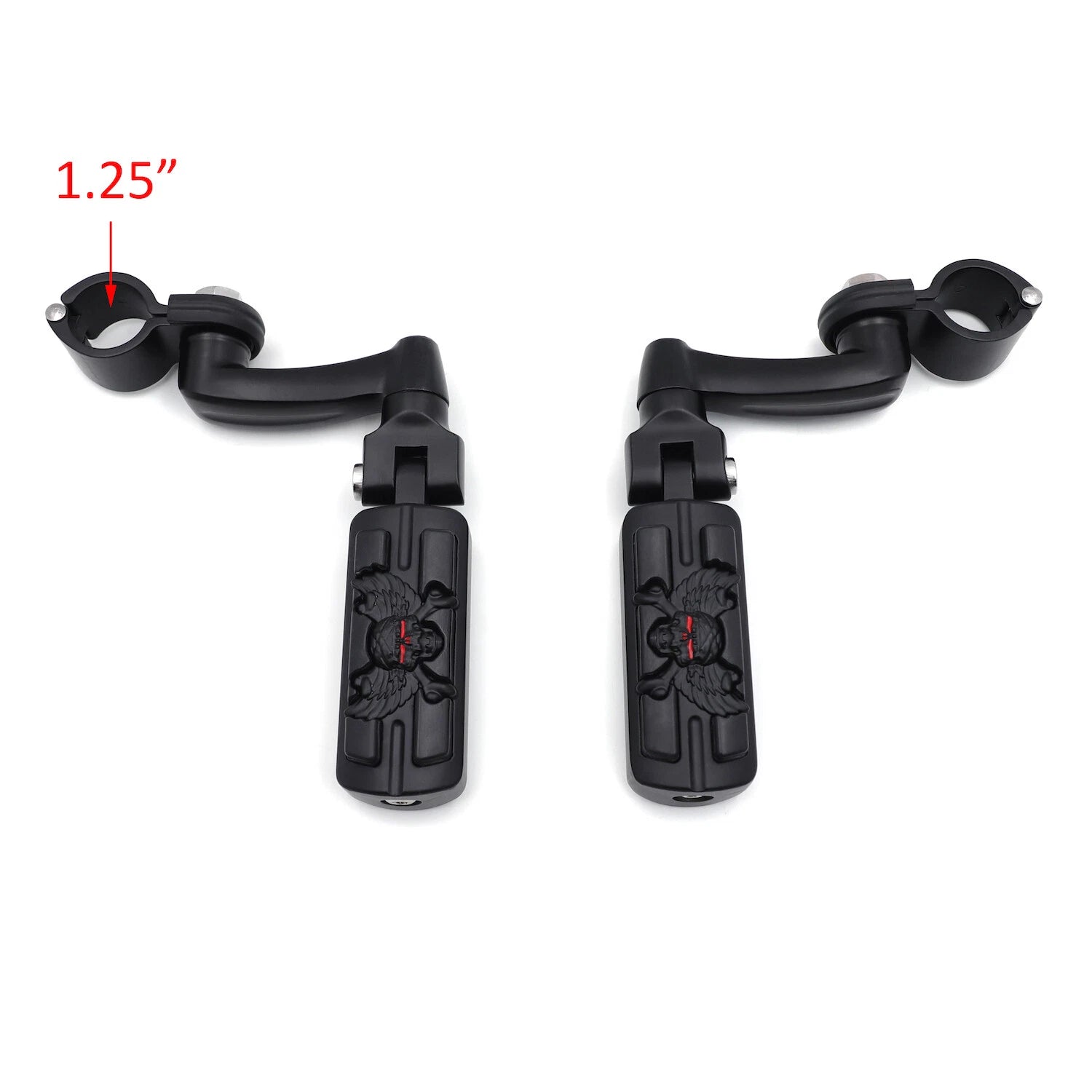 Foot Peg Kit for Harley Fat Boy (2000–2023) - Pirate Skull, 1.25" Engine Guard