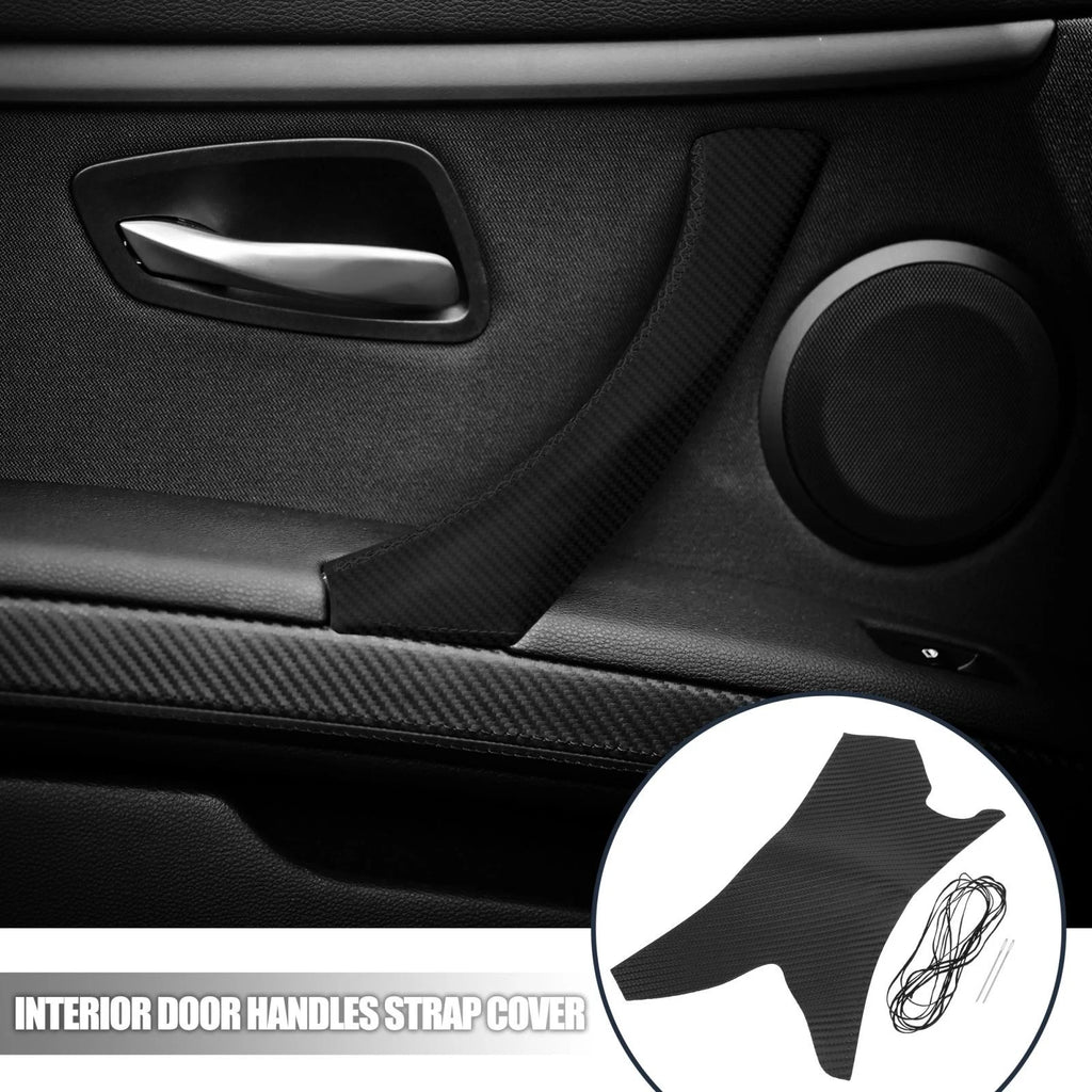Interior Door Handle Strap Cover for BMW E90 (2006–2013) - Carbon Fiber Pattern