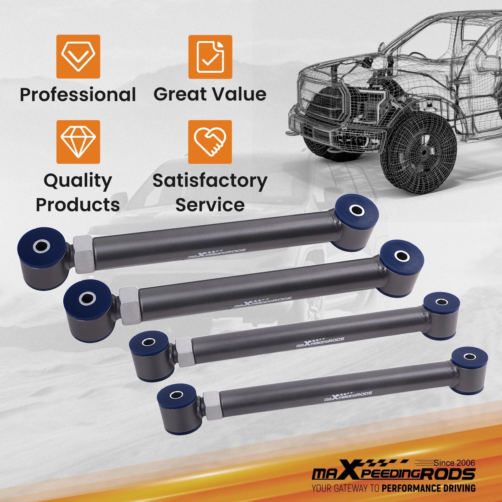 Adjustable Control Arms & Track Bar for Dodge Ram (2003-2009)