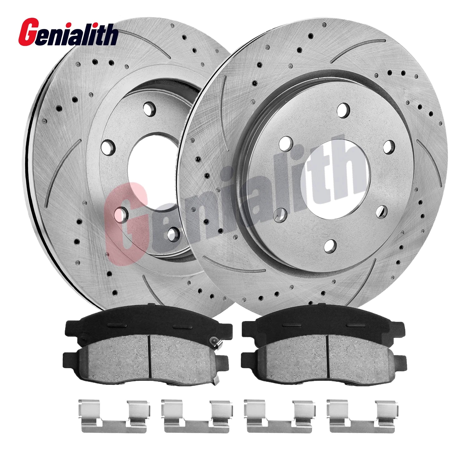 Set of 2 Front Disc Rotors & Ceramic Brake Pads for Infiniti QX56 (2004–2010)