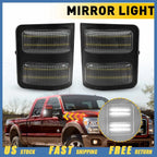 2X White LED Mirror Side Signal Light for Ford F-250 F-350 (2008–2016)