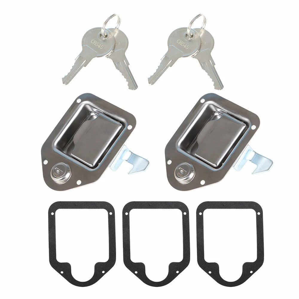 Stainless Door Lock Latch for Trailer Toolbox RV (4-3/8" x 3-1/4")