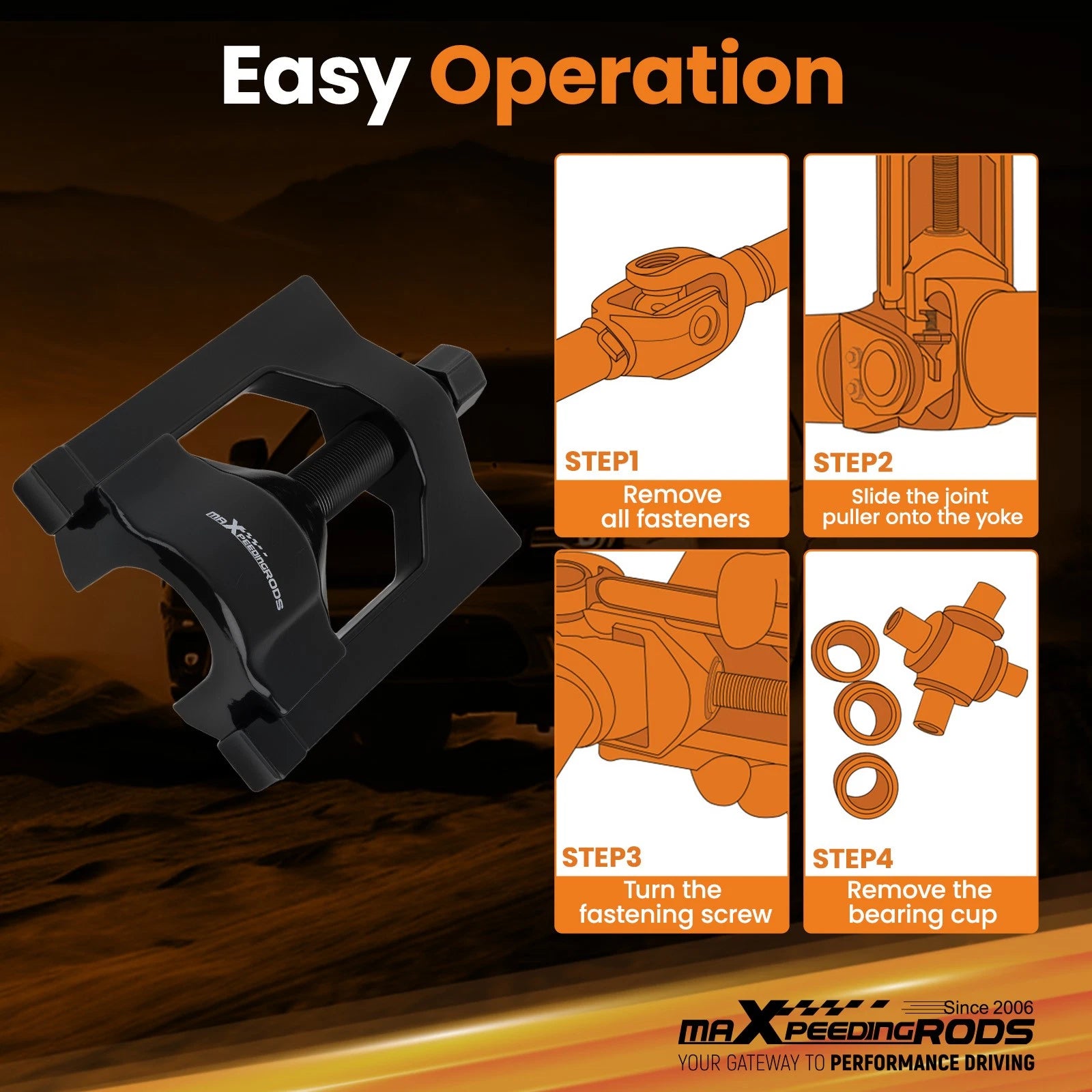 U-Joint Puller Remover Set for Meritor Class 7&8 Trucks (1610, 1710, 1760, 1810)