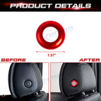 Red Front Seat Headrest Button Covers for Mercedes-Benz W205 (2015-2021)