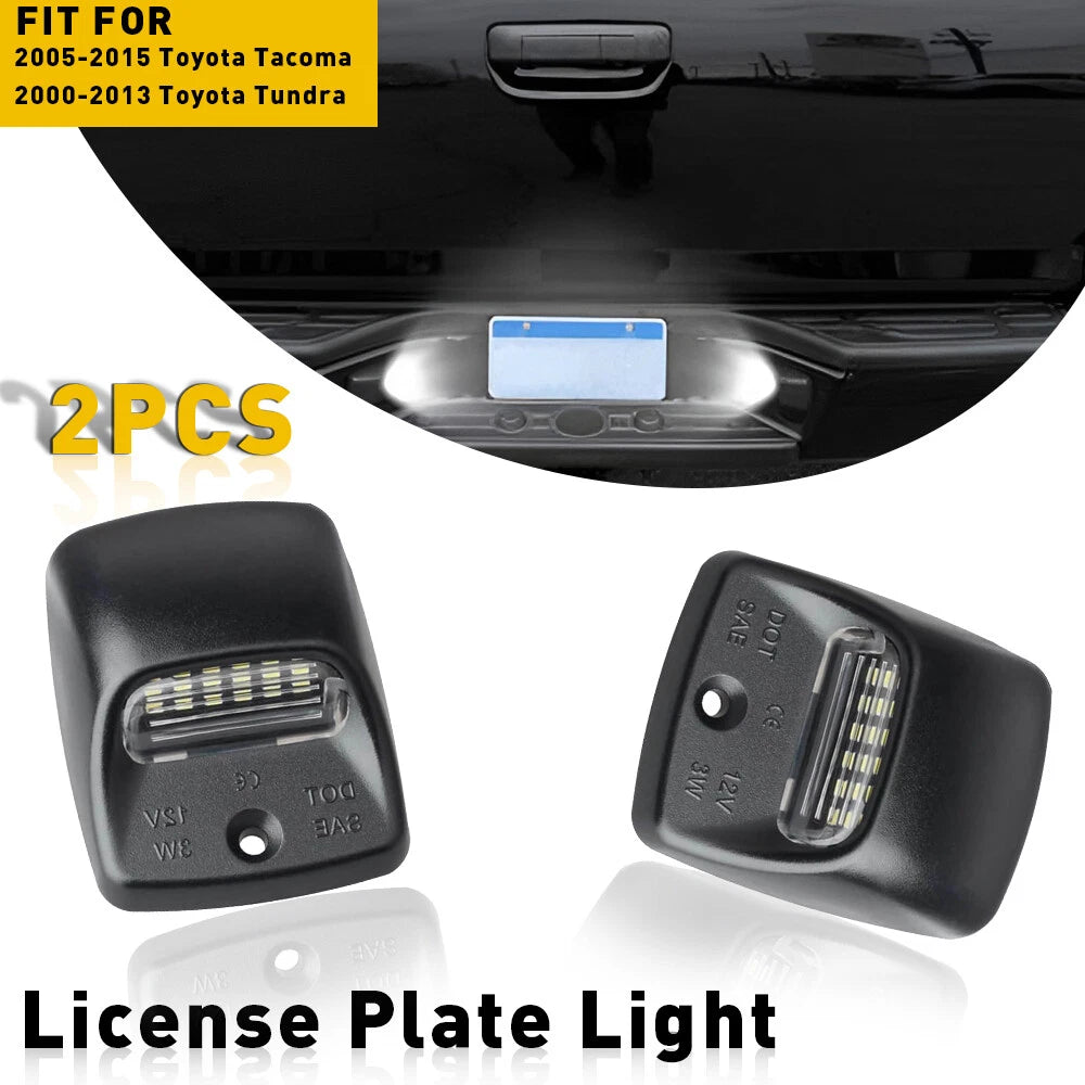 2X LED License Plate Lights for Toyota Tacoma (2005–2015) & Tundra (2000–2013)