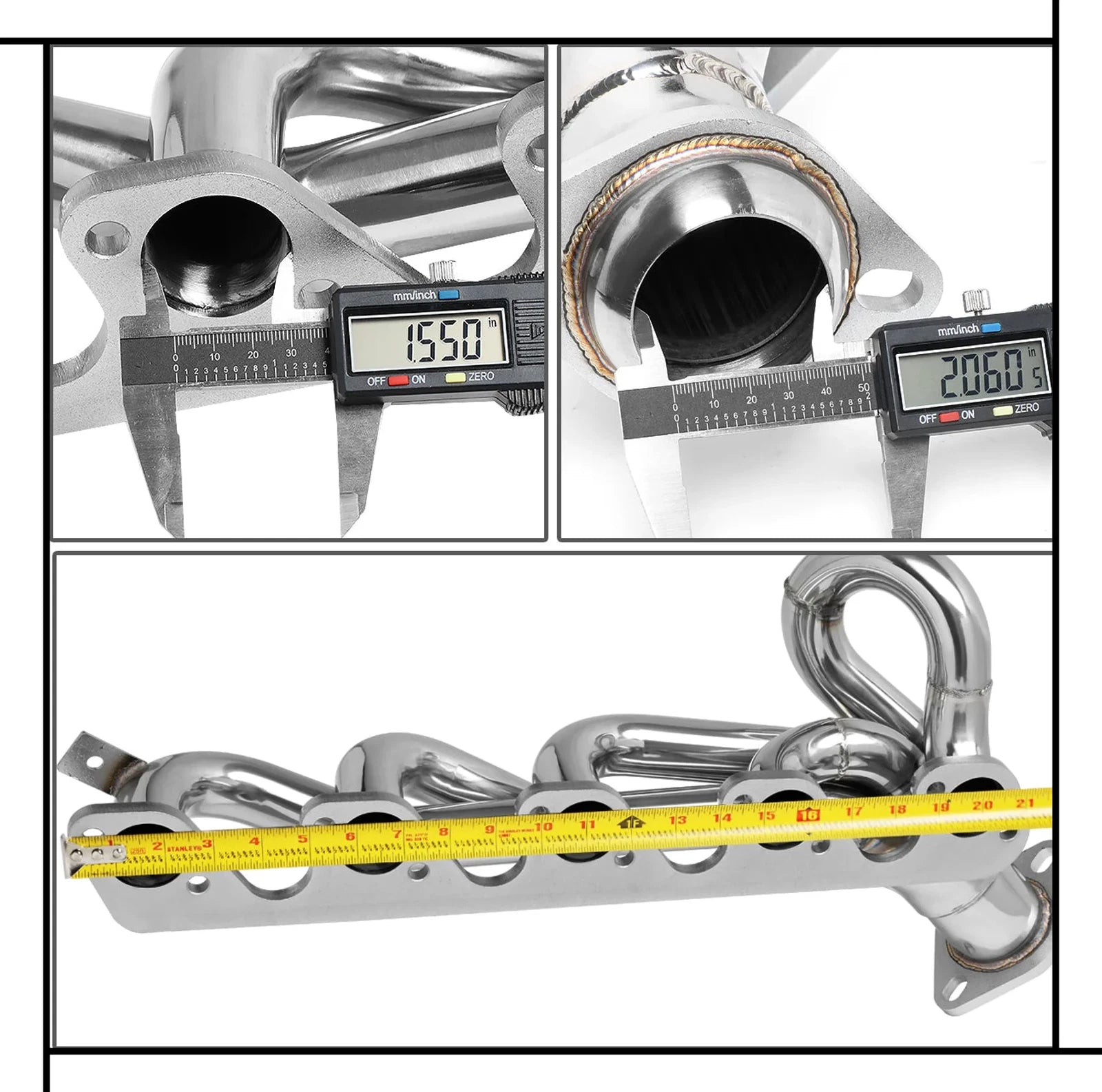 Stainless Steel Exhaust Headers for Dodge Ram 2500 3500 8.0L V10 (1996–2002)
