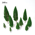 20pcs Miniature Trees for Train Railroad Wargame Park Scenery