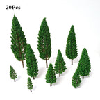 20pcs Miniature Trees for Train Railroad Wargame Park Scenery
