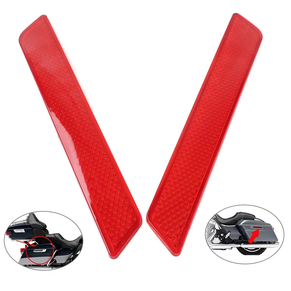 Reflectors Saddle Bag Latch Cover for Harley Touring Road Glide FLTRX (2014–2023) Red