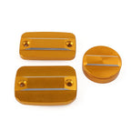 Gold Front Brake Clutch Fluid Reservoir Cap & Rear Brake Cover for Scrambler 1100