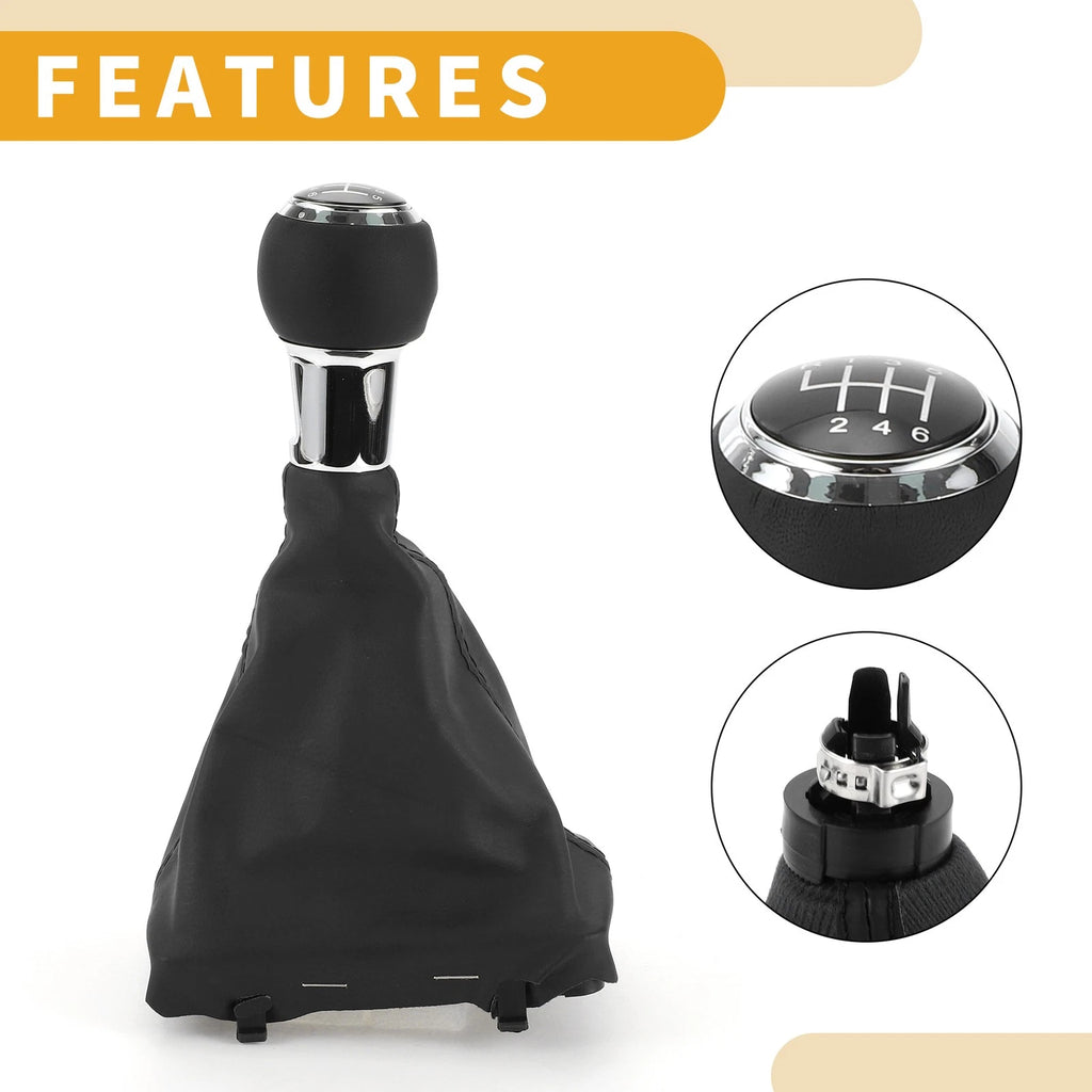 6 Speed Gear Shifter Knob with Cover for Audi A3 (2008–2013)