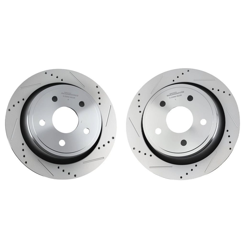 Drilled & Slotted Rear Brake Rotors Kit for Chrysler Aspen (2007–2009)