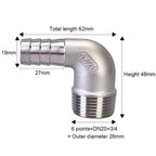 Stainless Steel 90 Degree Elbow Connector for