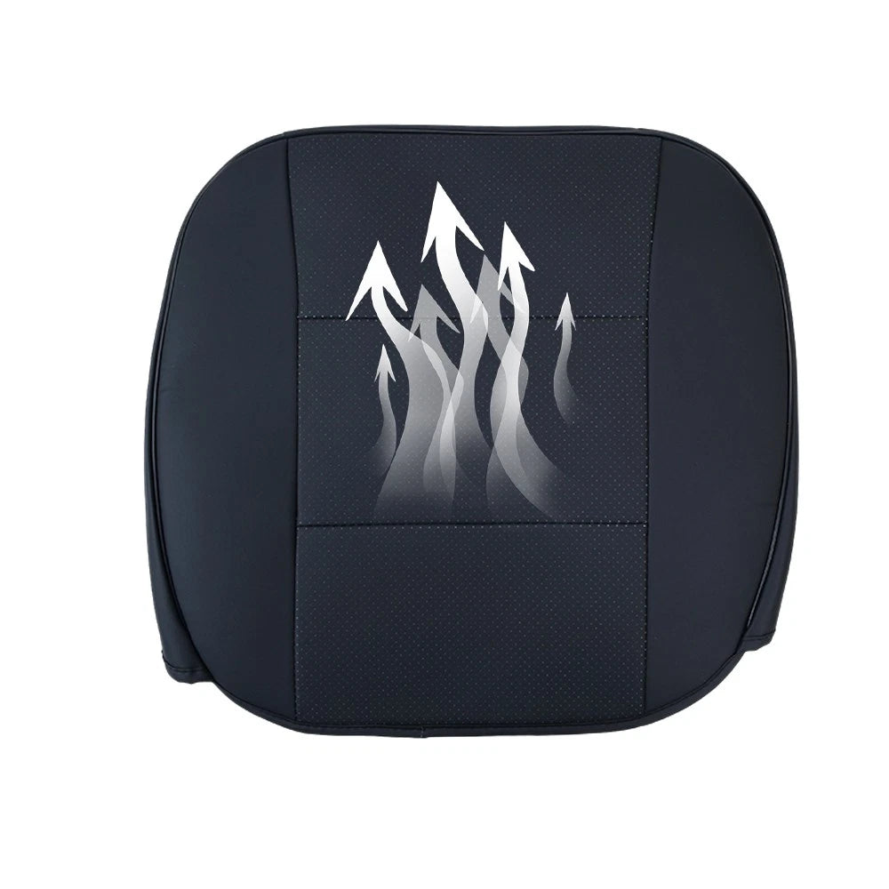 Front Full Surround Seat Cover for Car (Breathable Leather, Black)