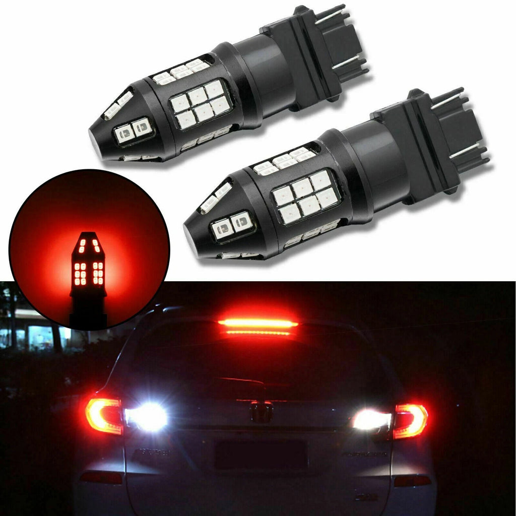 Red 3156 3157 40-SMD Flash Blinking Strobe LED Brake Tail Light Bulbs for 2x (2010-2020)