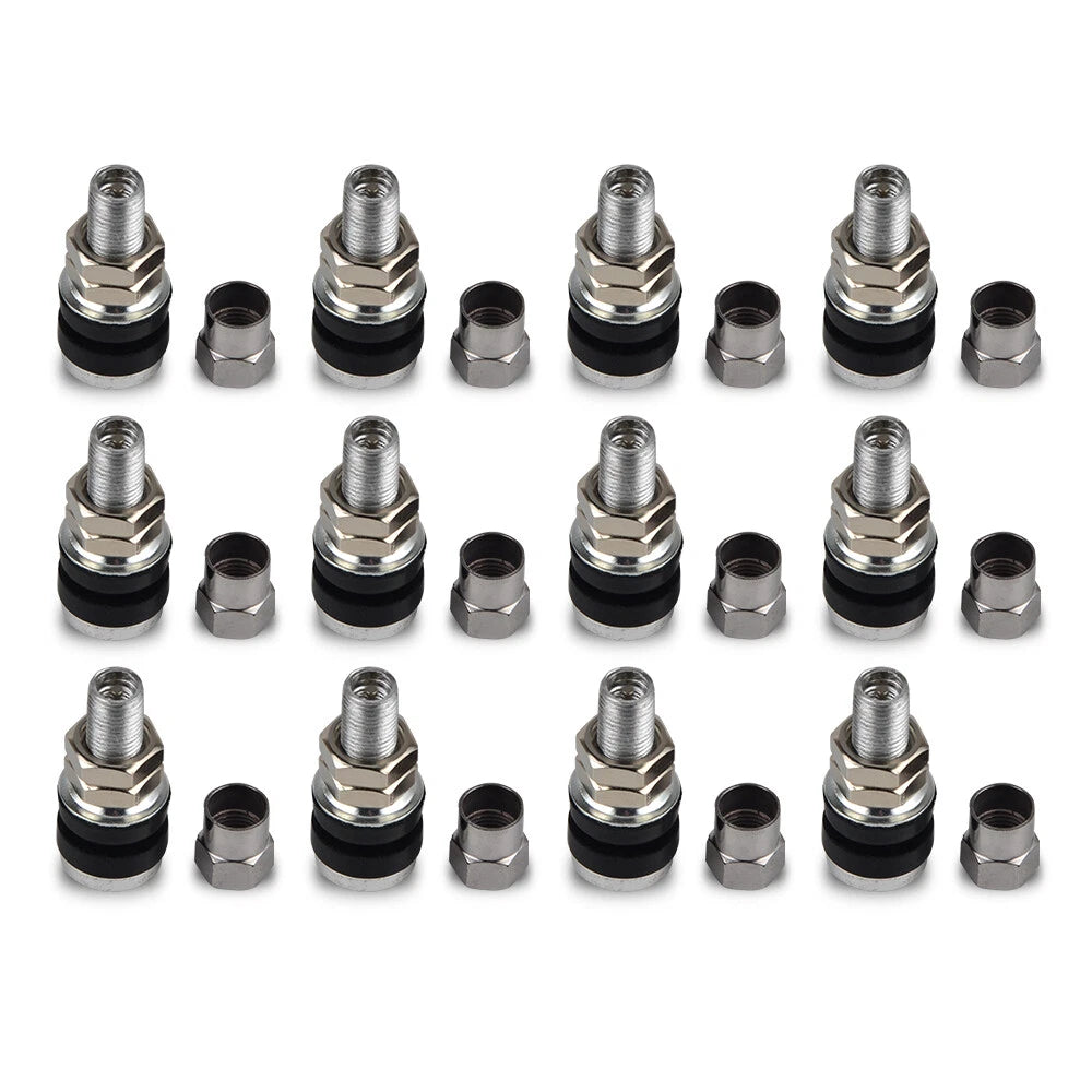 Set of 12 Chrome TR161 Tire Wheel Valve Stems for ATVs (Go-Karts)