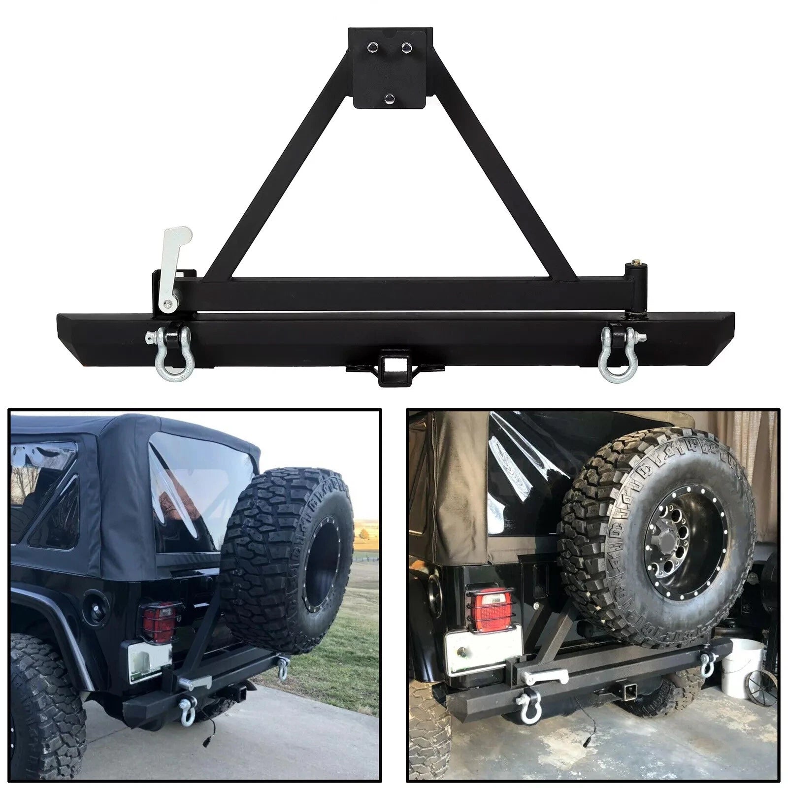 Bumper with Tire Carrier and Winch Plate for Jeep Wrangler (1987–2006)