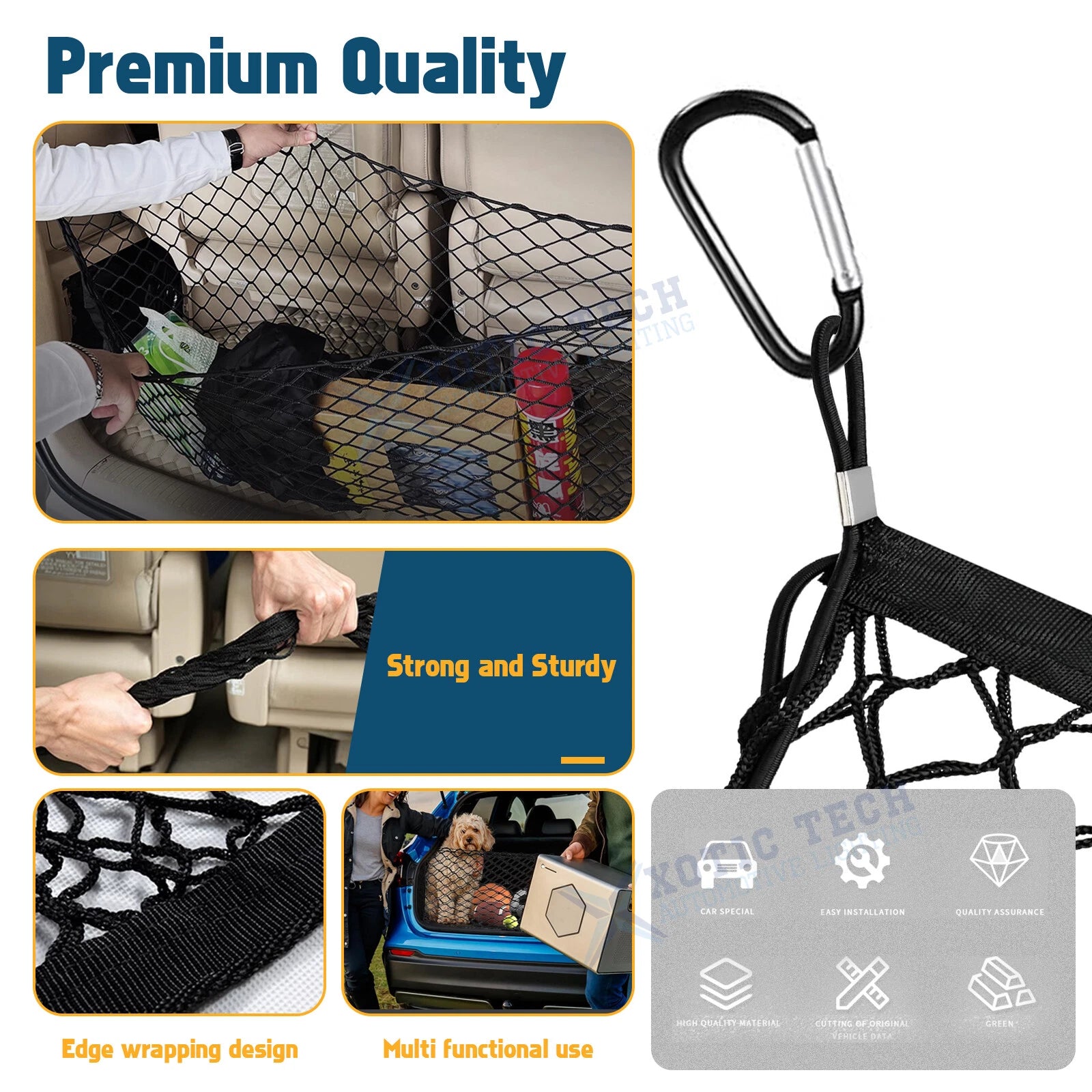 2-Layer Stretchable Cargo Net Tailgate Grocery Bag for GMC Canyon Sierra (2015-2024)