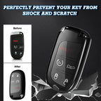 2X Black TPU Full Cover Keyless Entry Key Fob Protector for Jeep (2017-2024)