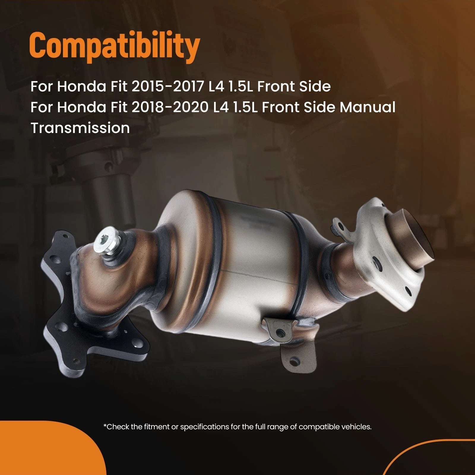 Direct-Fit Catalytic Converter W/Gasket for Honda Fit 1.5L (2015–2020)