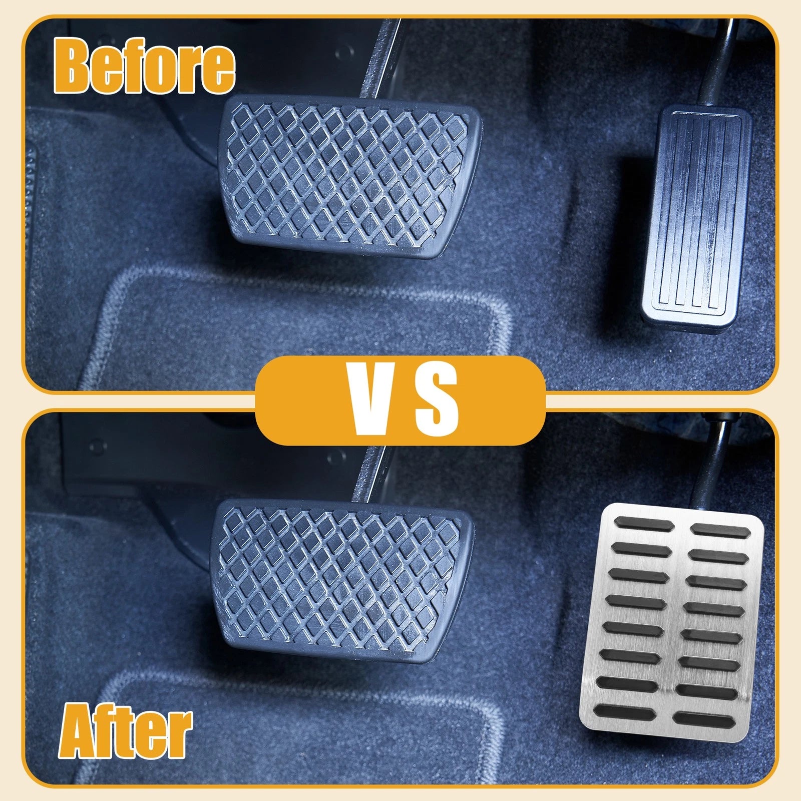 Foot Rest Pedal Cover for Ford F-150 (2015–2023) Silver Tone