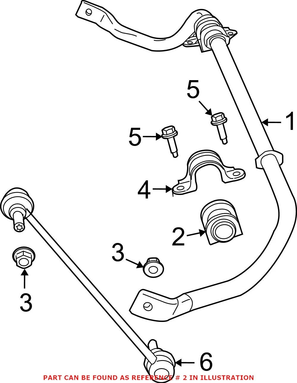 Front SD Stabilizer Sway Bar Bushing for Chrysler Dodge Ram (OEM)
