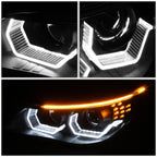 LED Halo Turn Signal Projector Headlight Lamps for BMW 525i 530i (2004–2007)