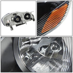 Black Clear Headlight, Amber Corner & Smoked LED Fog Light Kit for Toyota Corolla (2003–2008)