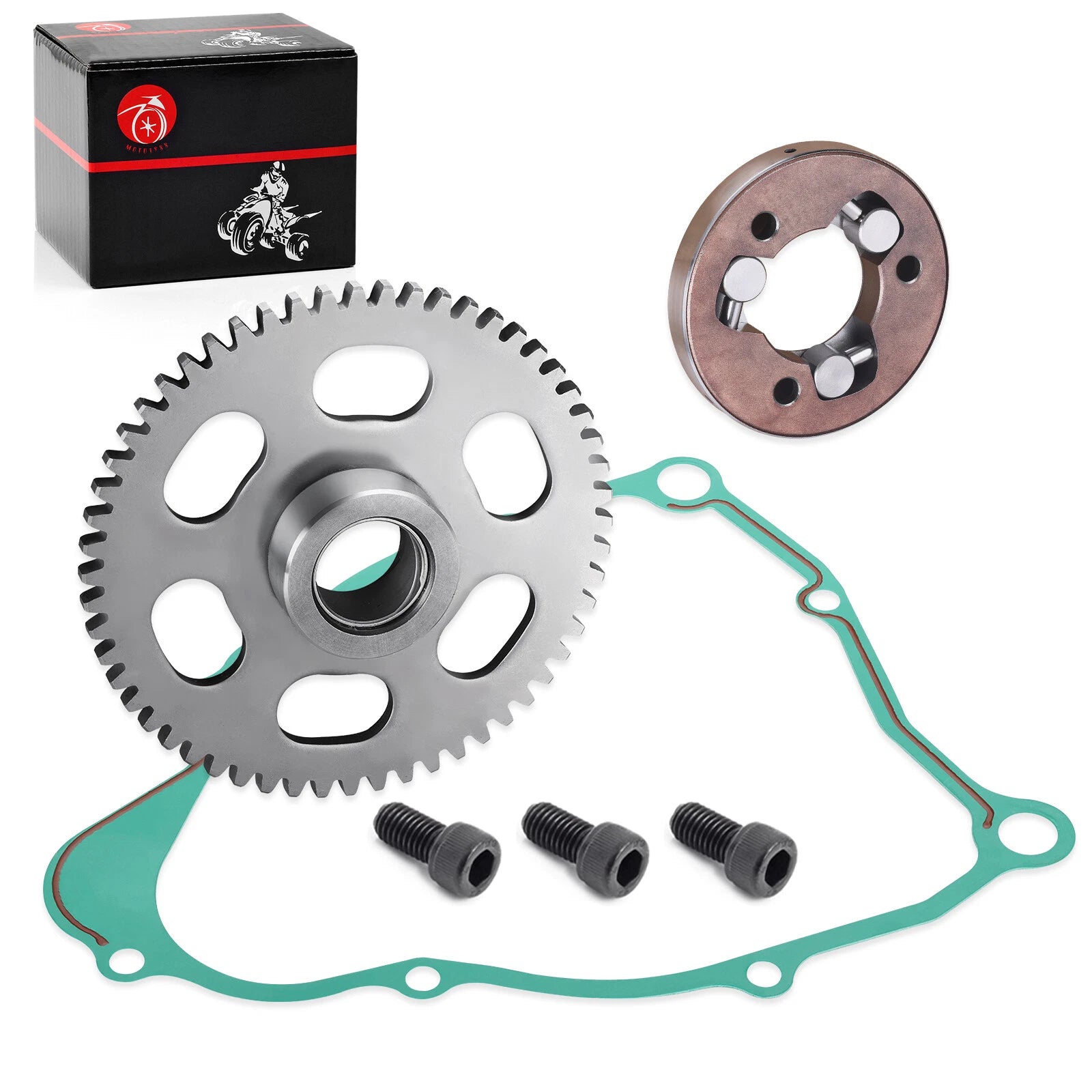 One Way Bearing Starter Clutch Gear Kit w/Gasket for Yamaha Timberwolf 250 (1992–2000)