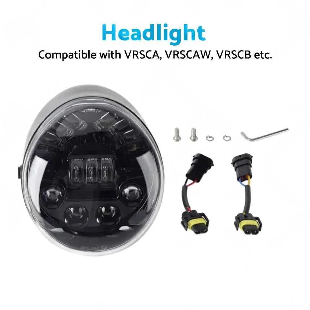 LED Headlight Hi/Lo Lamp for Harley Davidson VROD VRSC VRSCA (2002–2017)