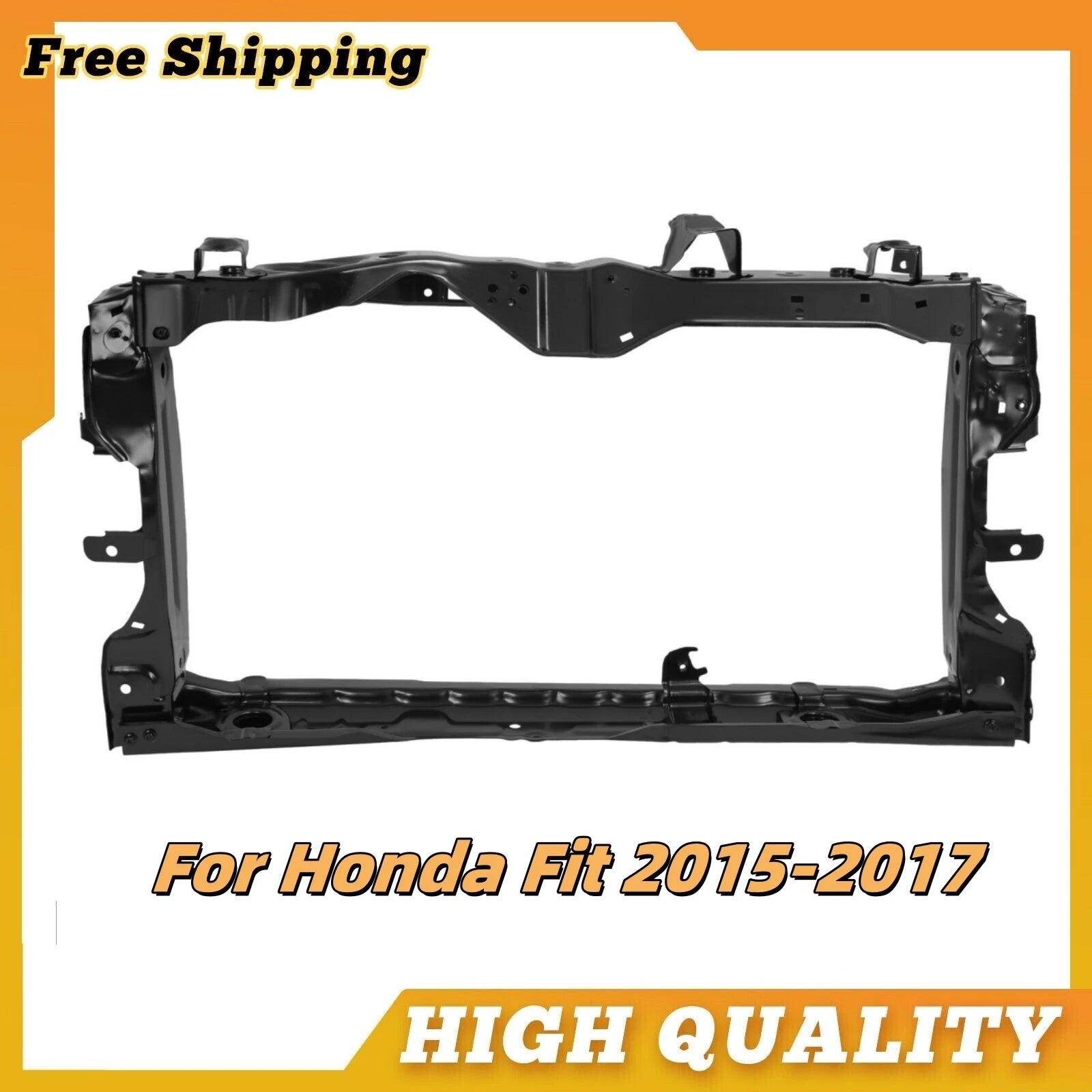 Black Steel Radiator Support Assembly for Honda Fit (2015–2017) #HO1225176