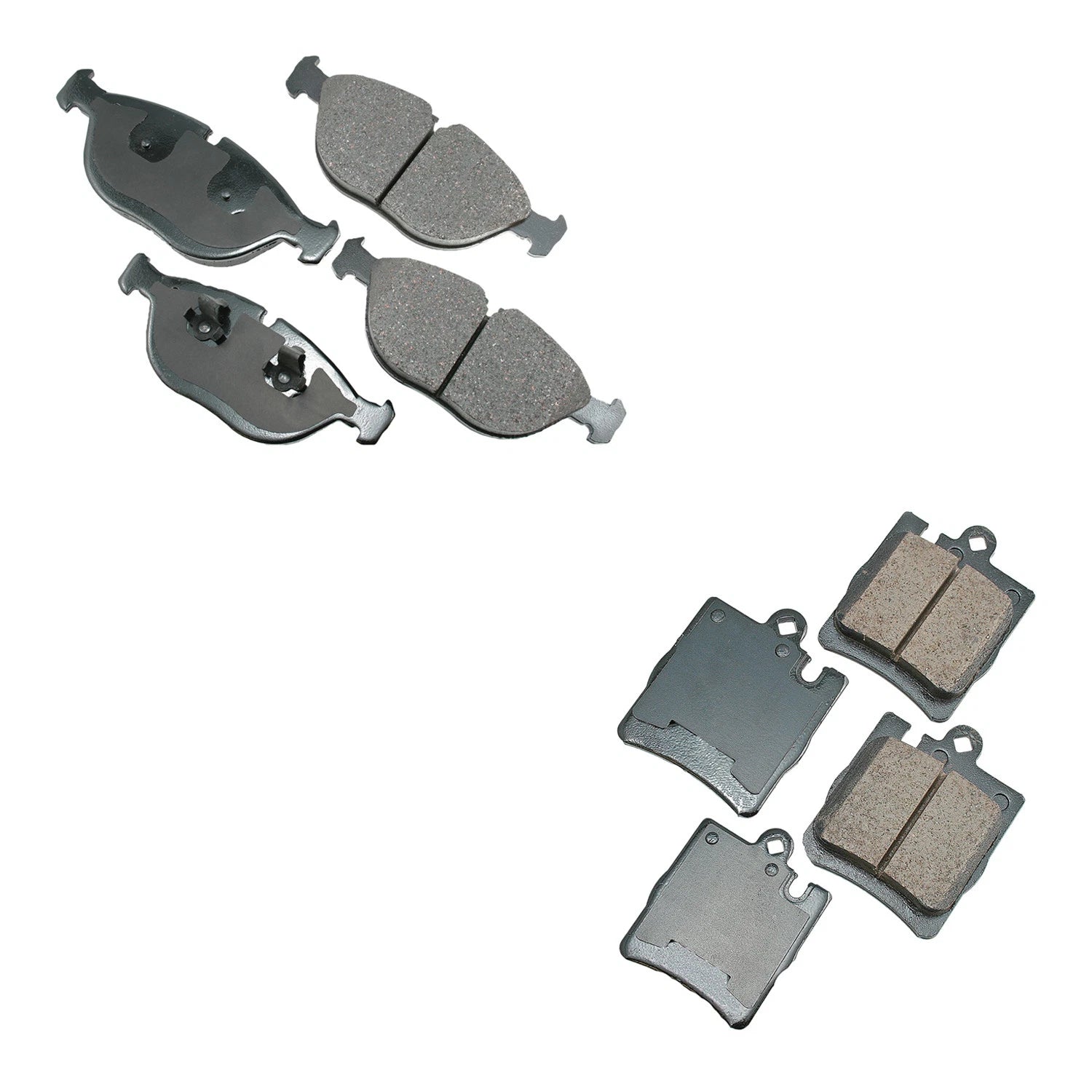 Akebono EURO Front & Rear Ceramic Disc Brake Pad Kit for Mercedes W210 E55 AMG (1999–2002)