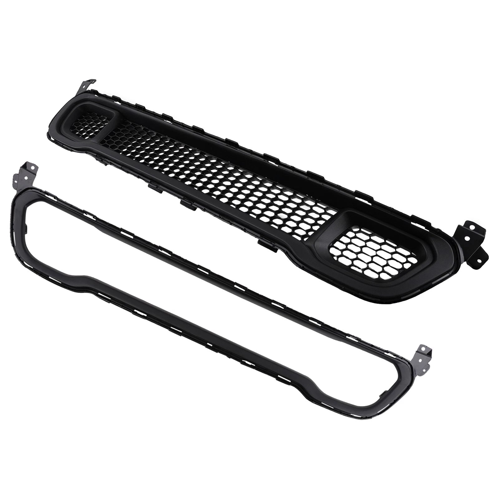 2X Front Lower Bumper Cover Grille with Molding Trim for Jeep Cherokee (2014–2018)