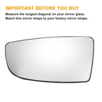Left Lower White Mirror Glass for Ford Transit T150 T250 (Non-heated)