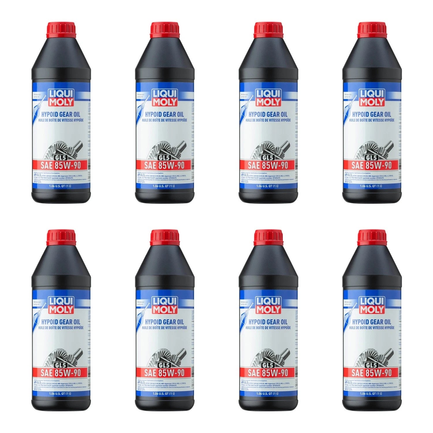 Set of 8 Liqui Moly Hypoid Gear Oil GL5 SAE 85W-90 (8L)