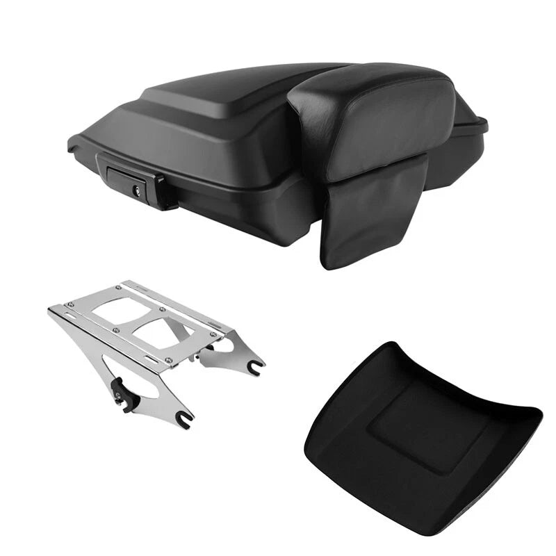 Matte Black Razor Trunk Backrest Pad for Harley Road Glide (2014–2026)