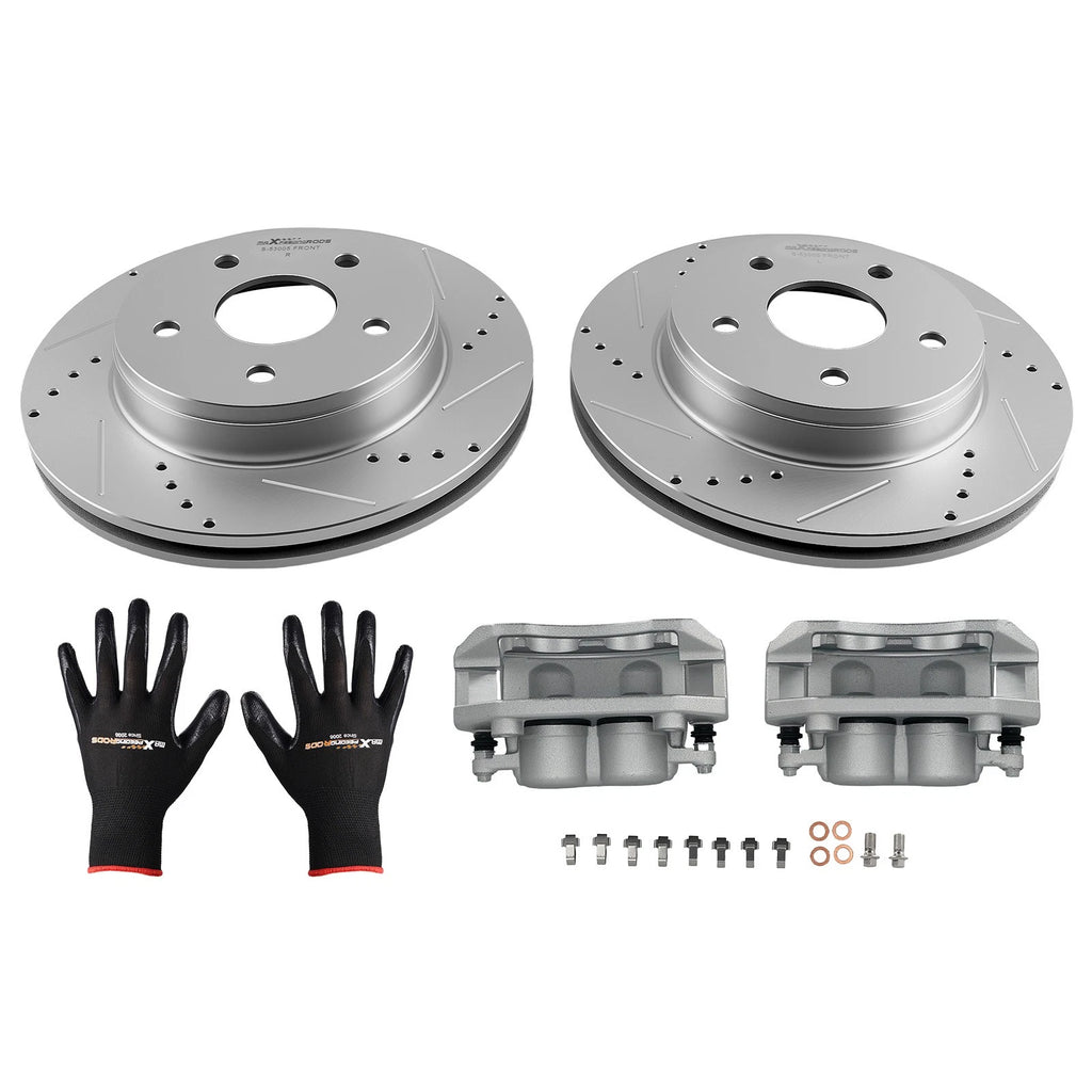 Front Brake Rotors+Brake Calipers for Dodge Ram 1500 2009-2010/Ram 1500 2011-18
