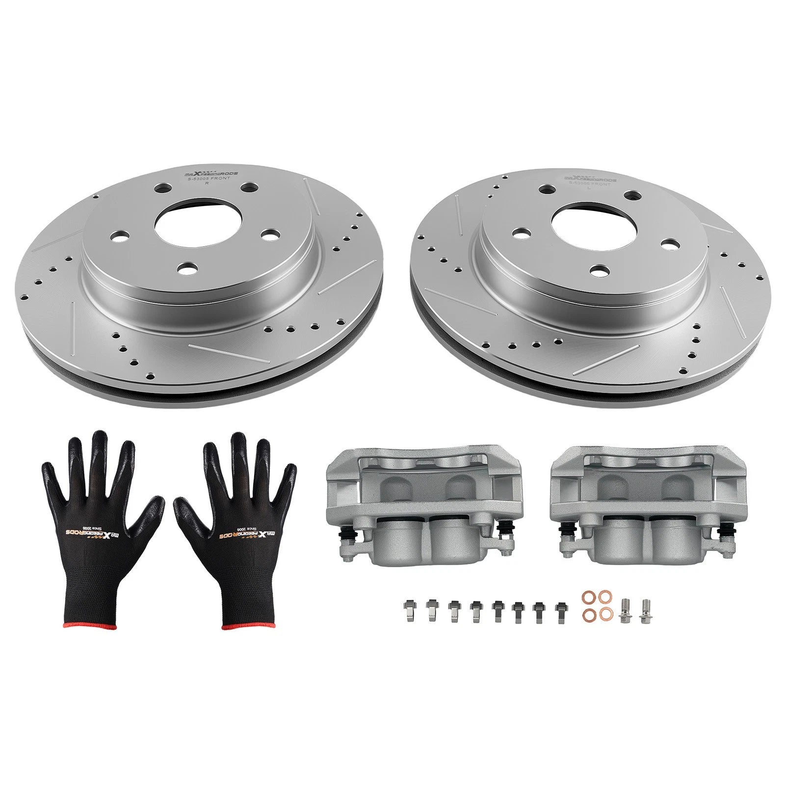 Front Brake Rotors+Brake Calipers for Dodge Ram 1500 2009-2010/Ram 1500 2011-18