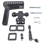 Adjustable 2" Receiver Trailer Hitch with 6" Drop/Rise Dual Balls (20000 LBS)