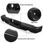 Gloss Black Rear Bumper for Dodge Ram 1500 (2009–2018) w/Dual Exhaust