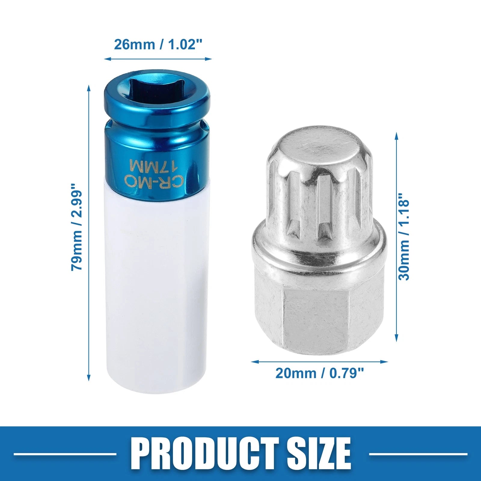 Set of 16 Wheel Screw Lock Lug Nuts for BMW (Socket Protector Included)