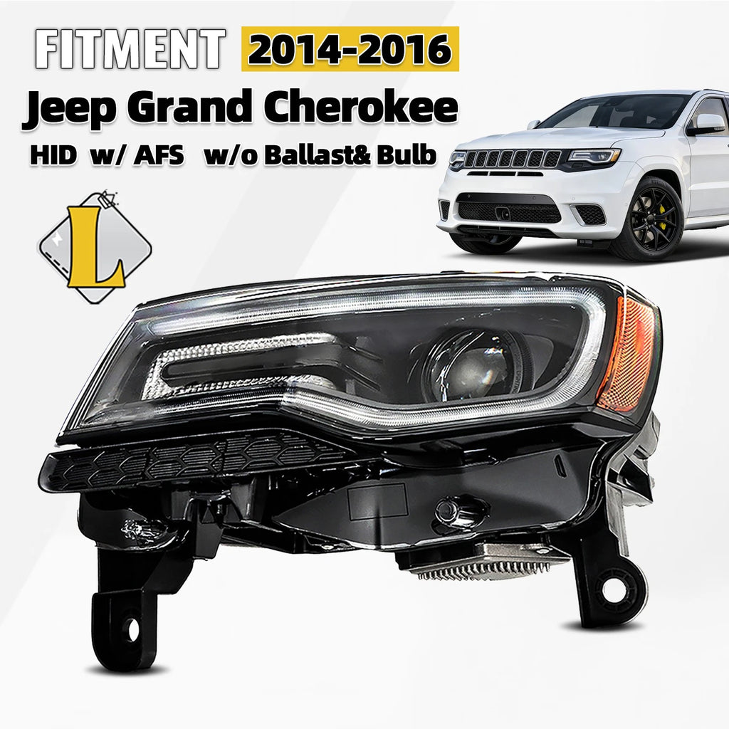HID/Xenon Headlight for Jeep Grand Cherokee (2014–2016) AFS Black Driver Left