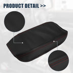 Armrest Protector Cover for Honda (Black Microfiber Leather, Red Stitches)