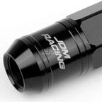 Open-End Aluminum Black Lug Nuts + Adapter M12x1.25 for