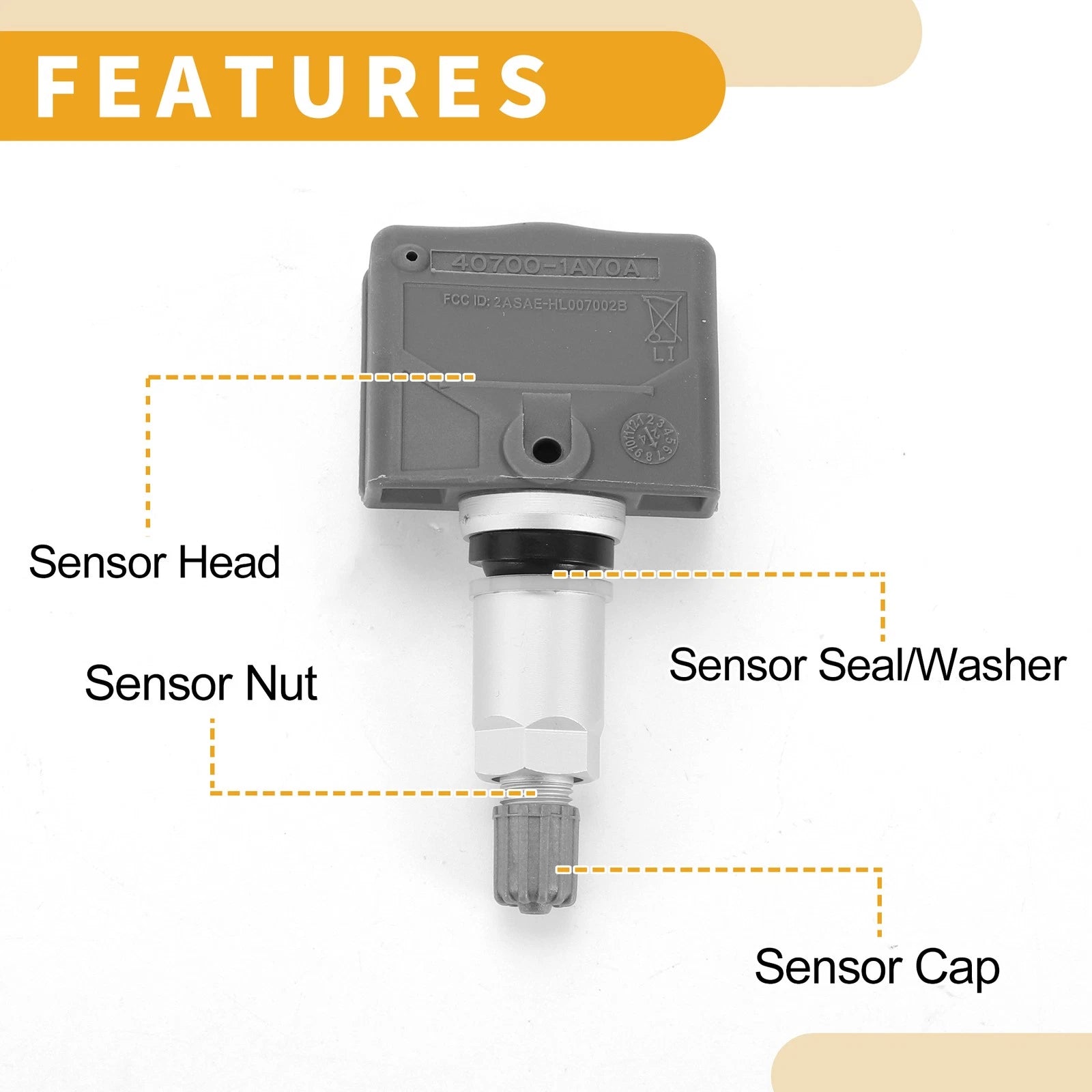 Tire Pressure Sensor for Nissan 370Z (2012–2022) 433MHz No.407001AY0A