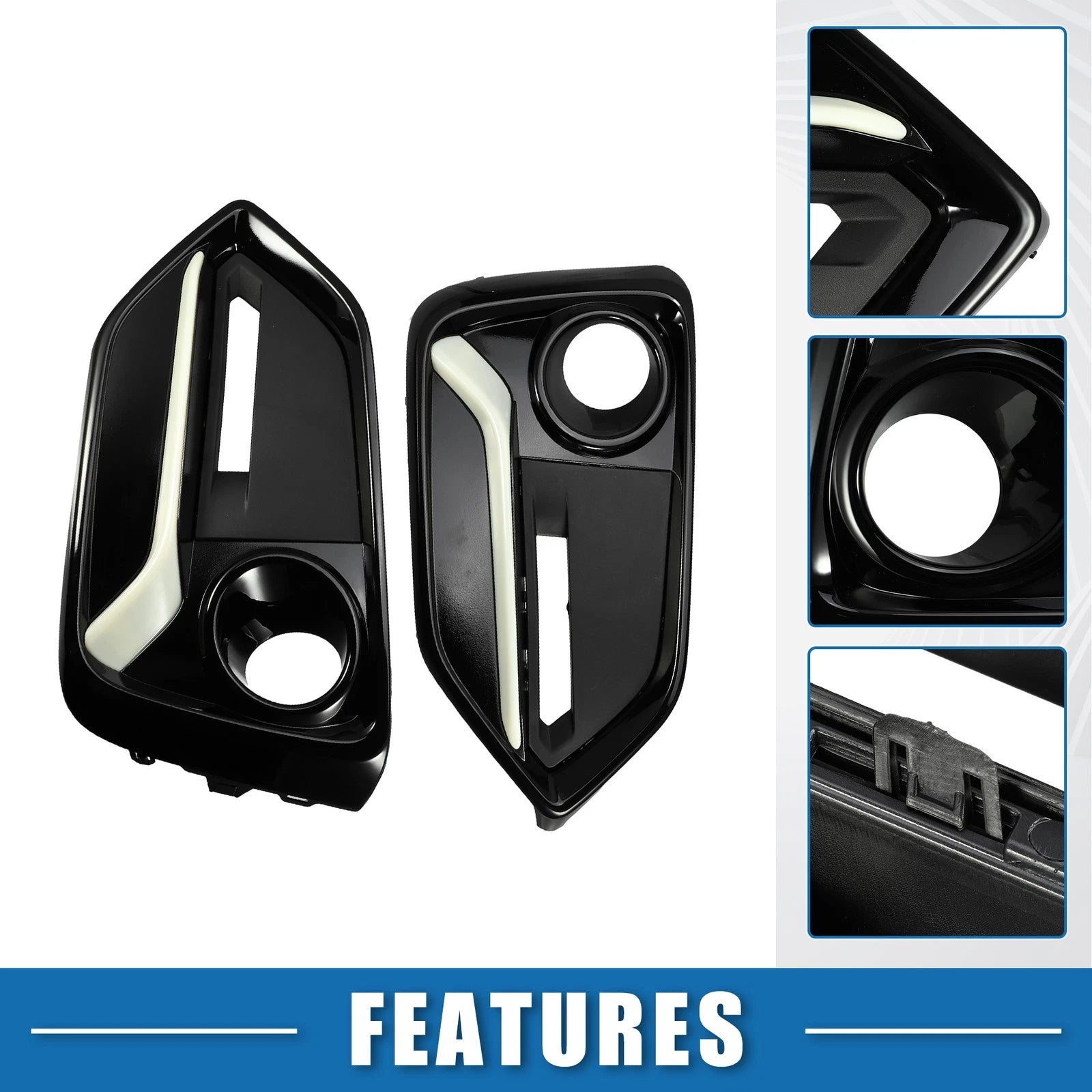 Fog Light Grille Cover Trim Pair for Honda Civic (2020–2021)