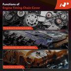 Engine Timing Cover with Turbo Oil Drain Fitting for Chevy GMC
