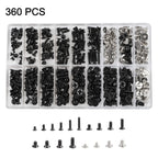 360PCS Laptop Screws M2 M2.5 M3 Black Zinc Countersunk for DIY Use